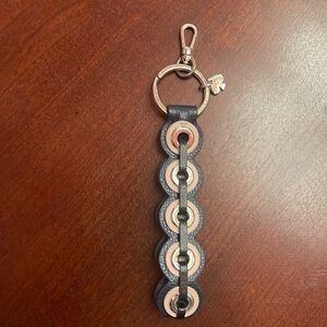 Kate Spade key fob leather, pink and navy